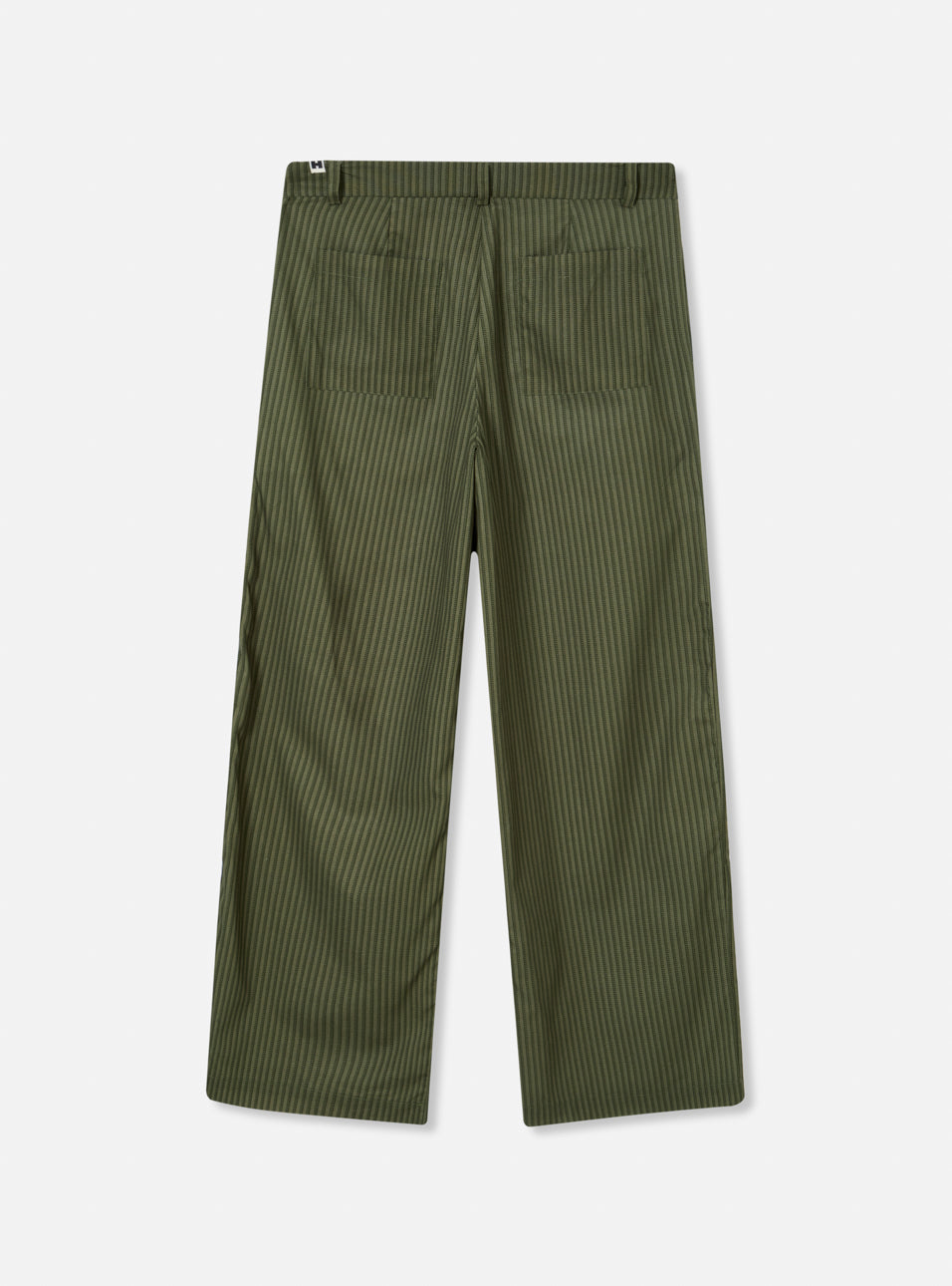 Calça reta loose fit estampa listrada verde