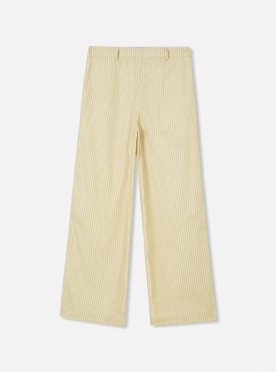 Calça reta loose fit estampa listrada amarelo