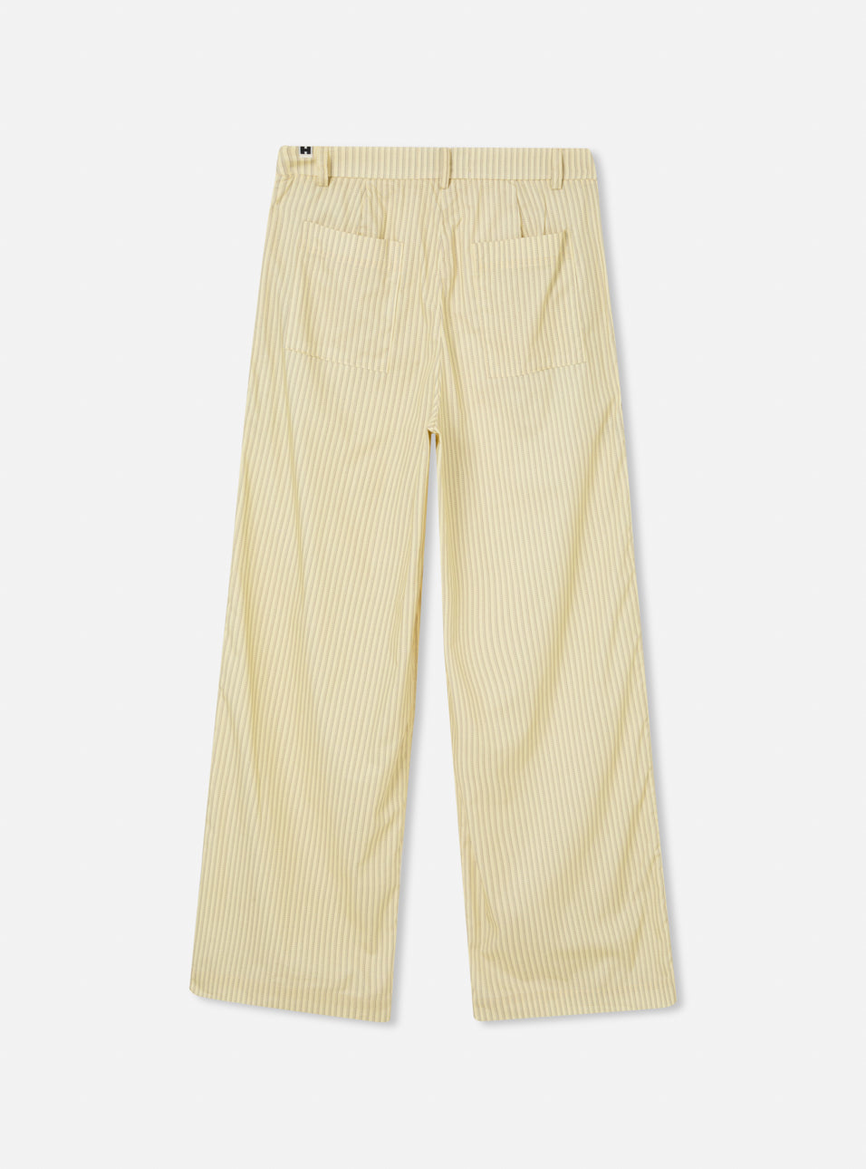 Calça reta loose fit estampa listrada amarelo