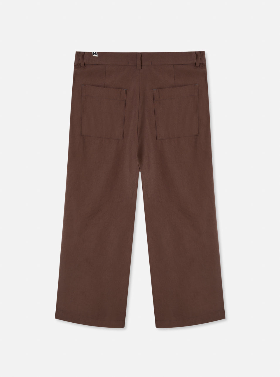 Calça wide leg cropped marrom