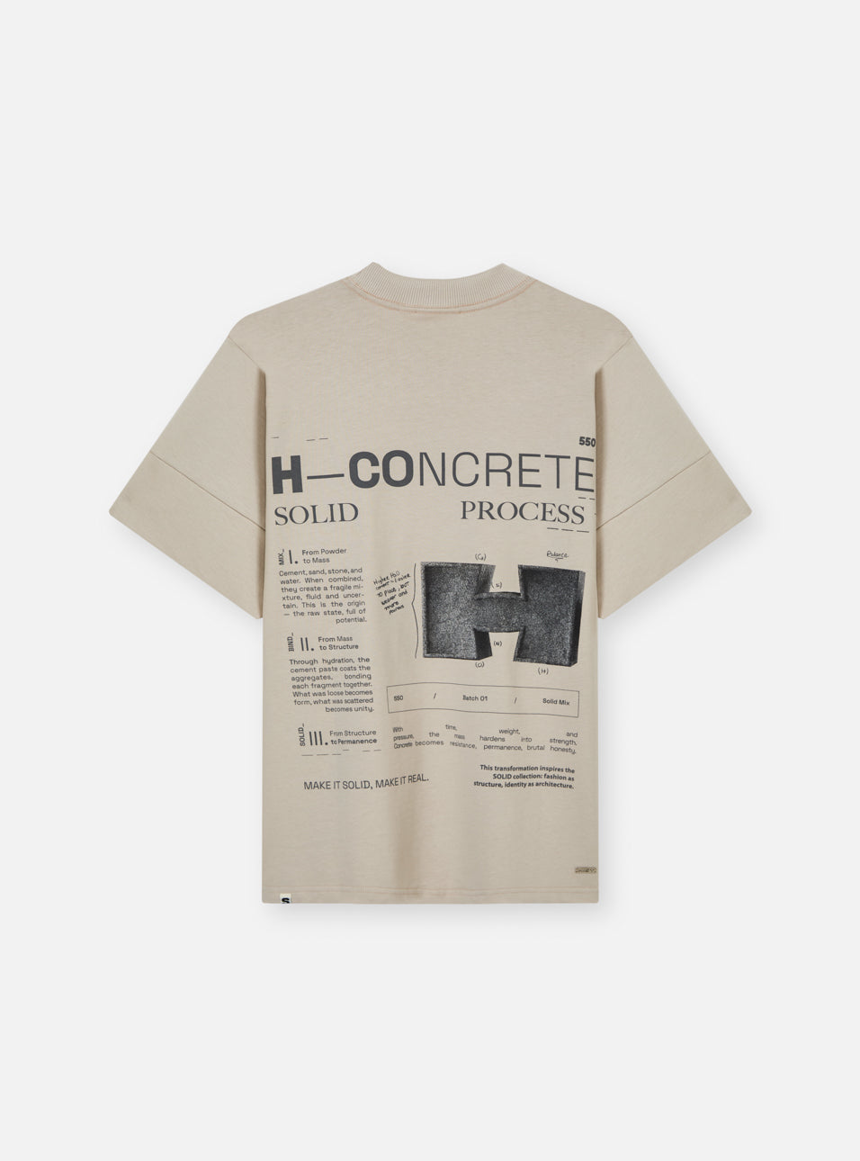 Camiseta Box Concrete Bege HIST, vista traseira