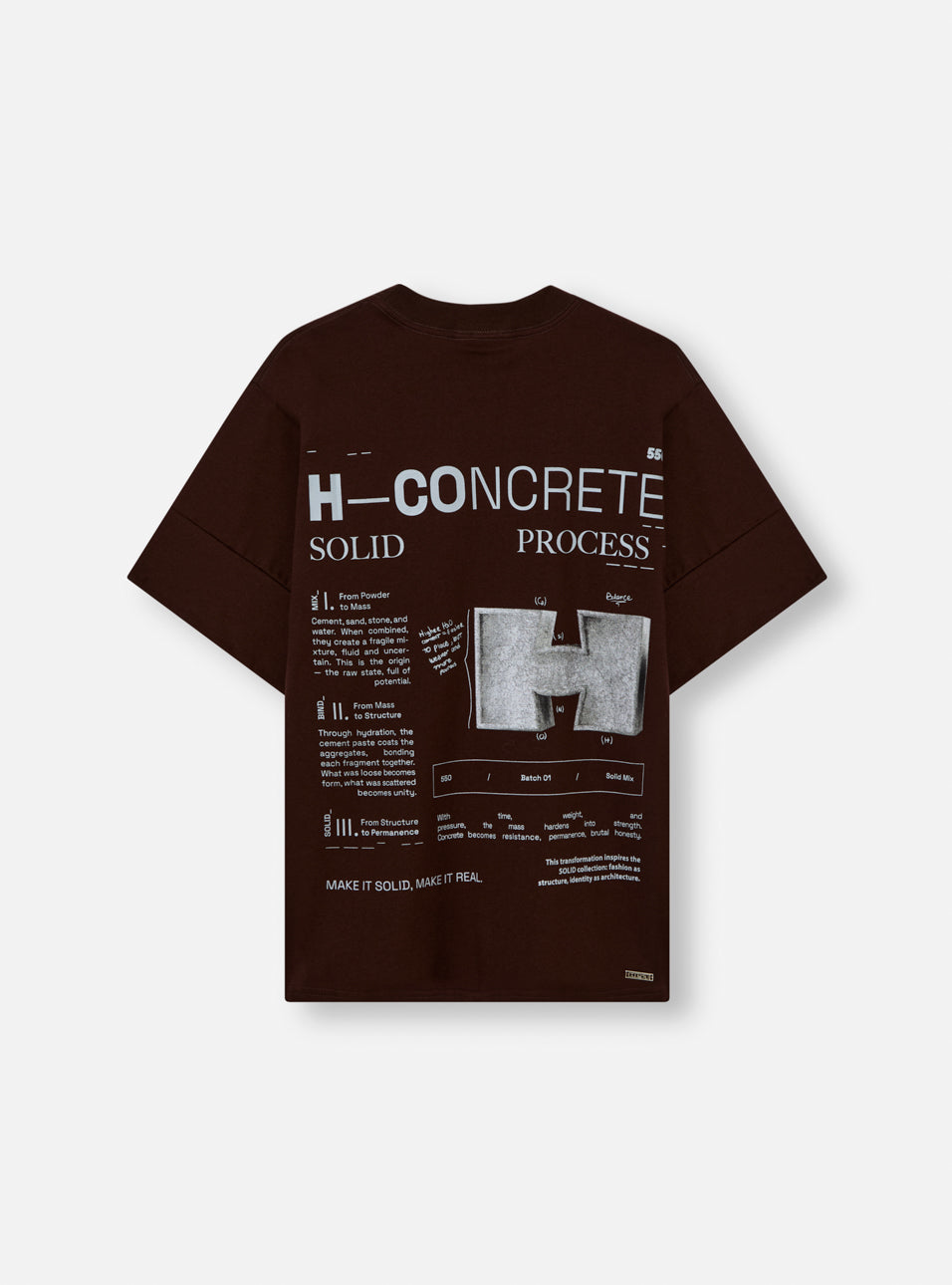 Camiseta Box Concrete Marrom HIST, vista traseira