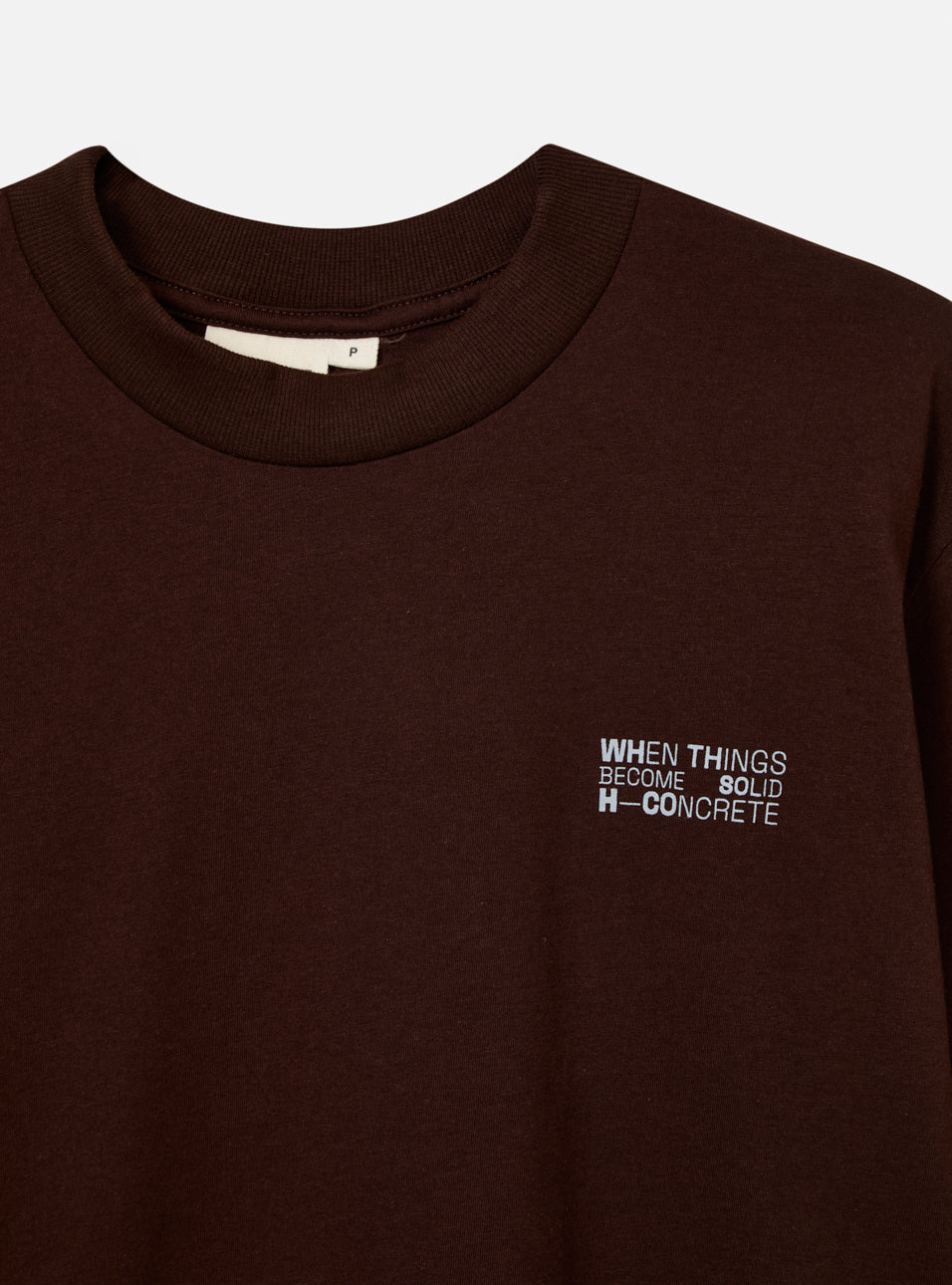 Camiseta Box Concrete Marrom HIST, detalhe da estampa
