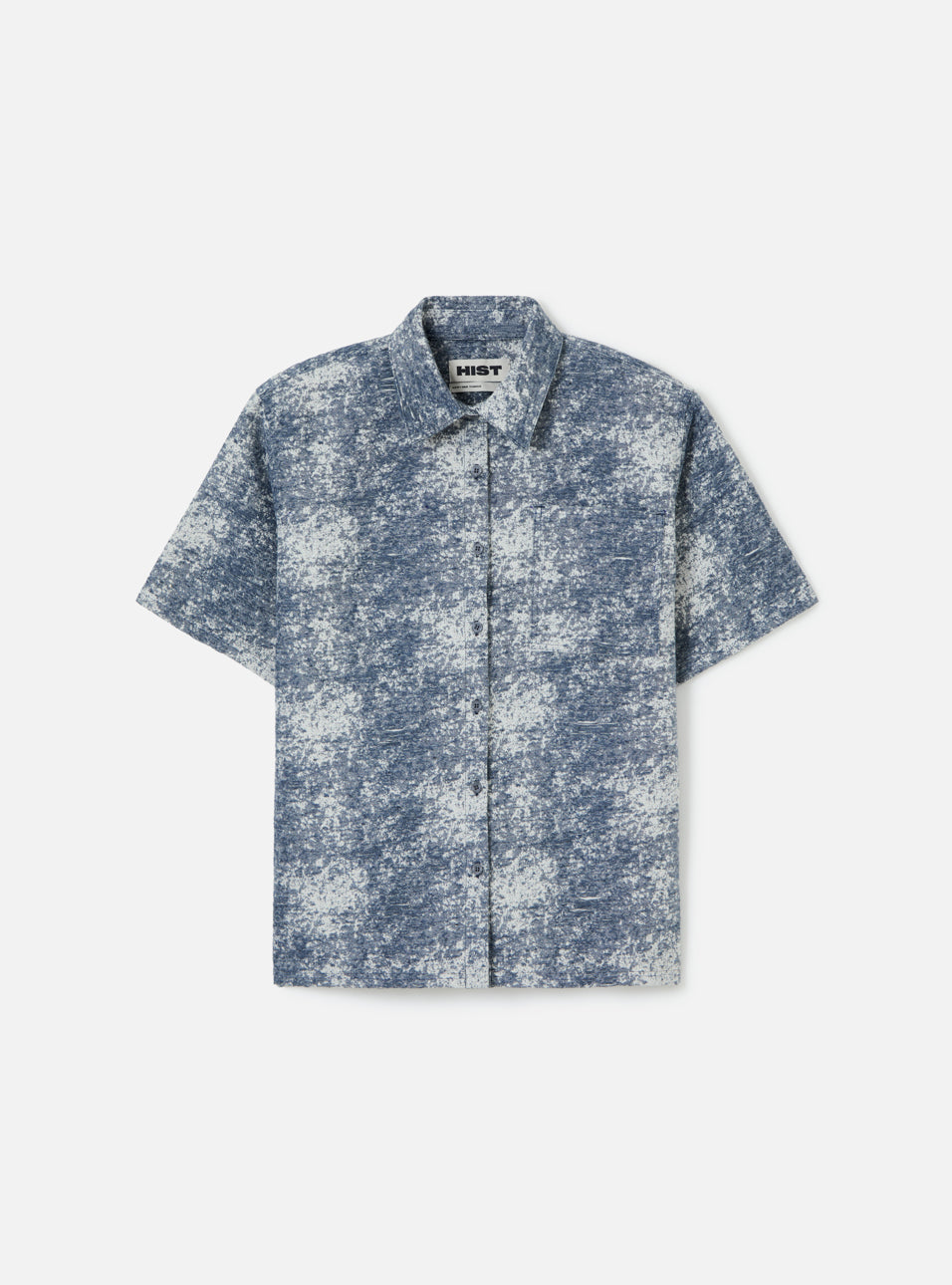 CAMISA JACQUARD MANGA CURTA | AZUL
