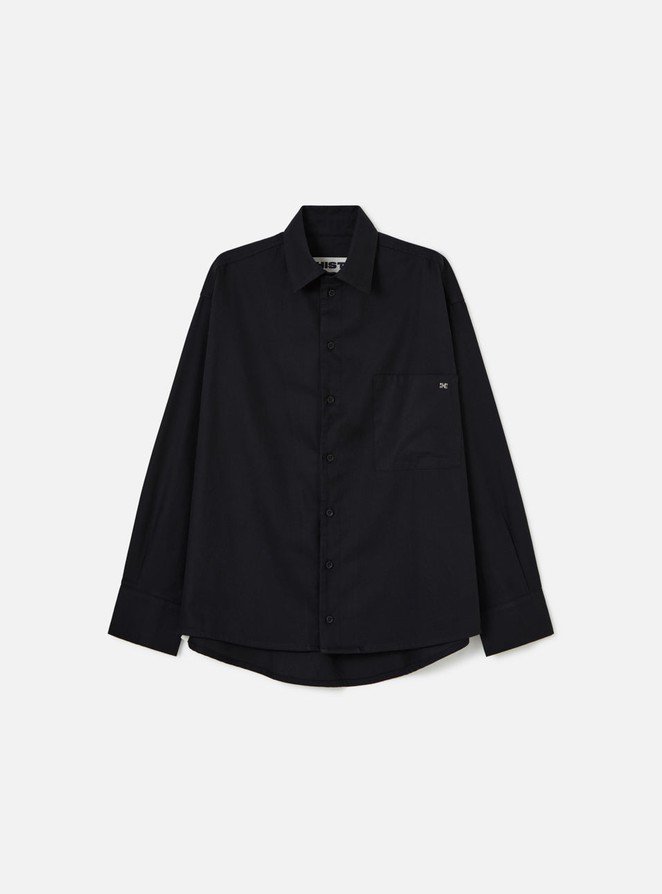 Camisa Manga Longa Lisa Preta HIST, vista frontal