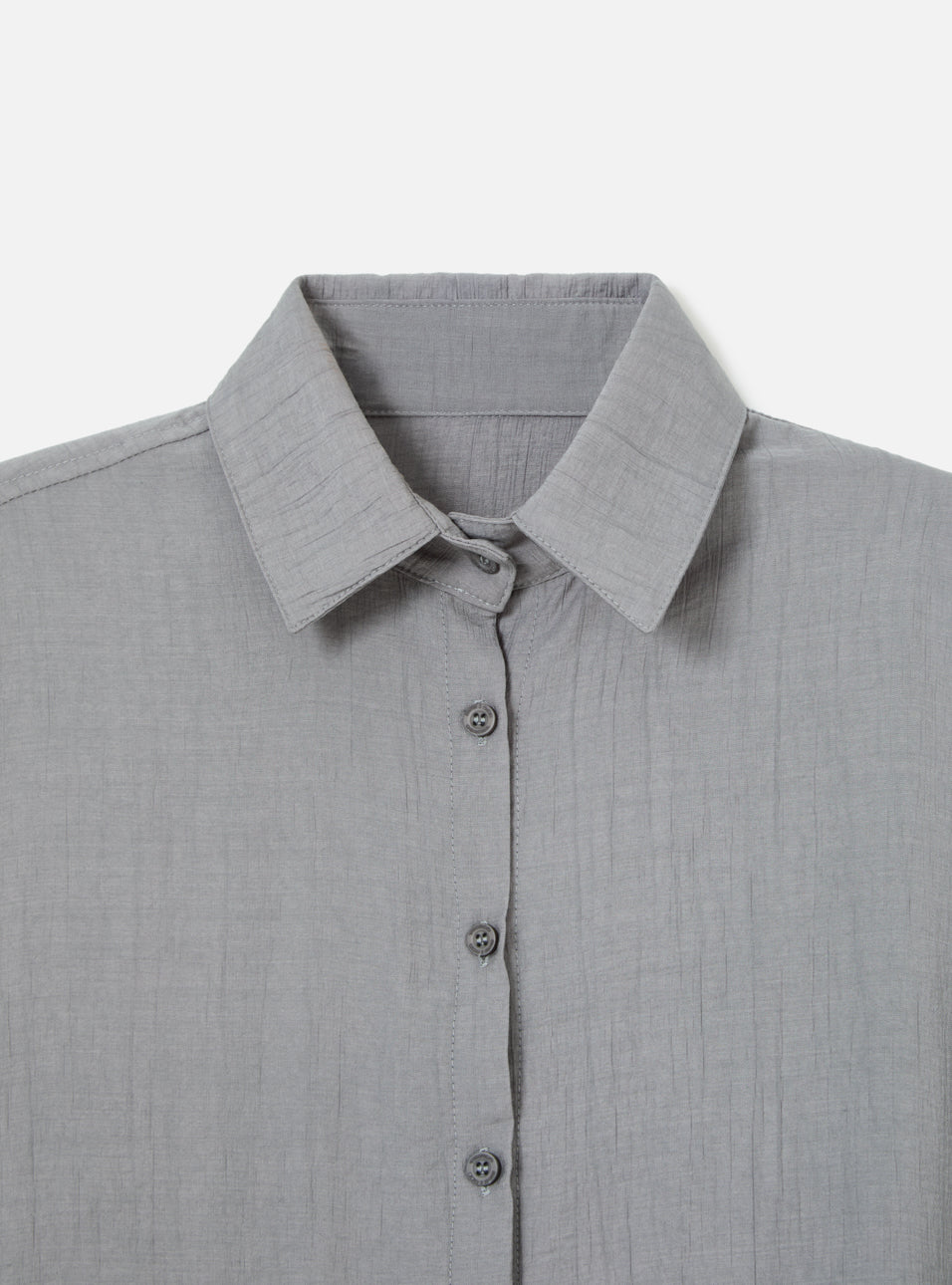 Camisa Manga Longa Cinza Claro HIST, detalhe da peça