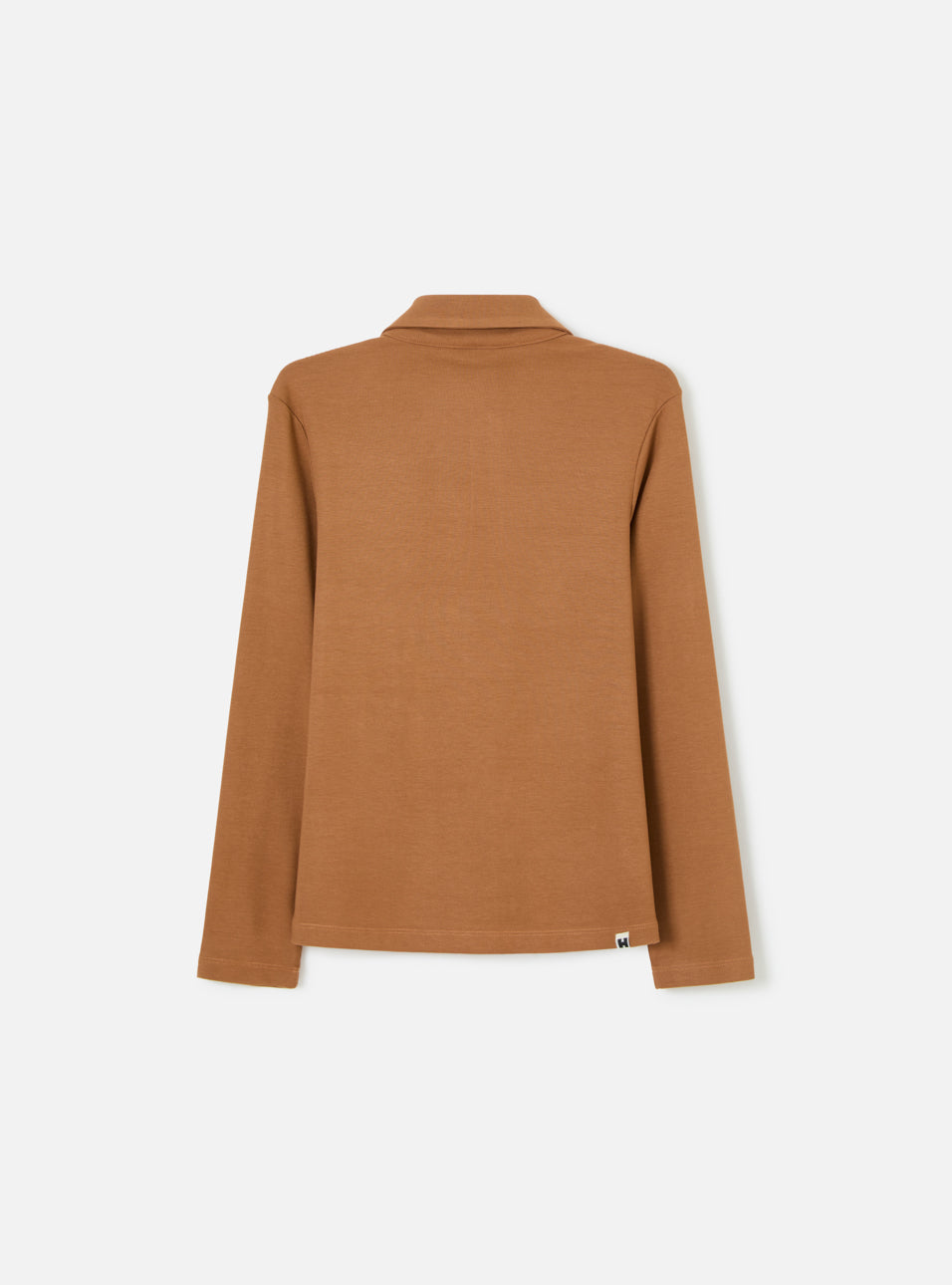 Cardigan de Gola Caqui HIST, detalhe da peça