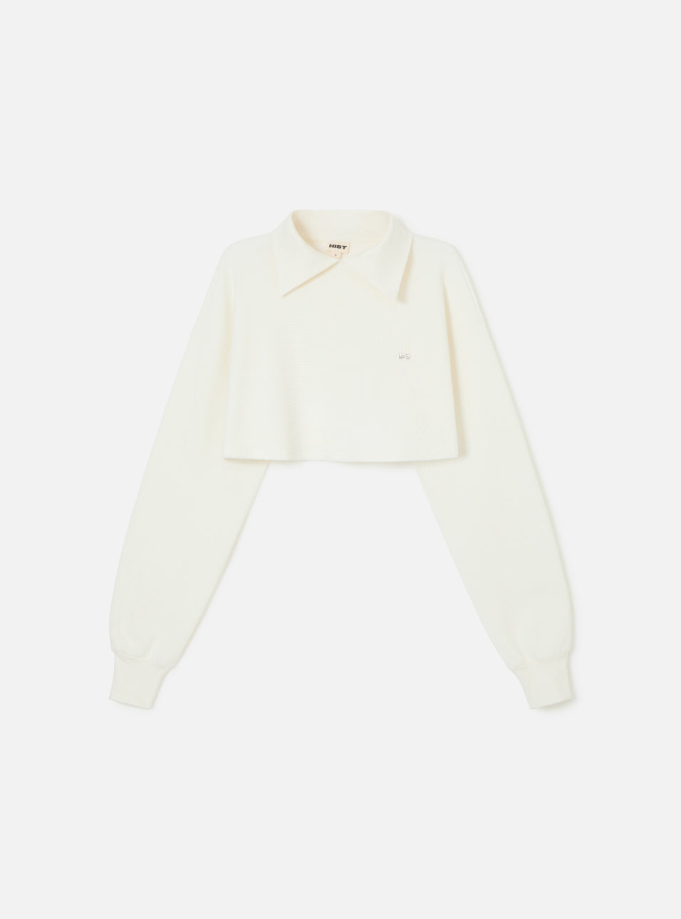 Bolero em malha waffle manga longa branco HIST, vista frontal