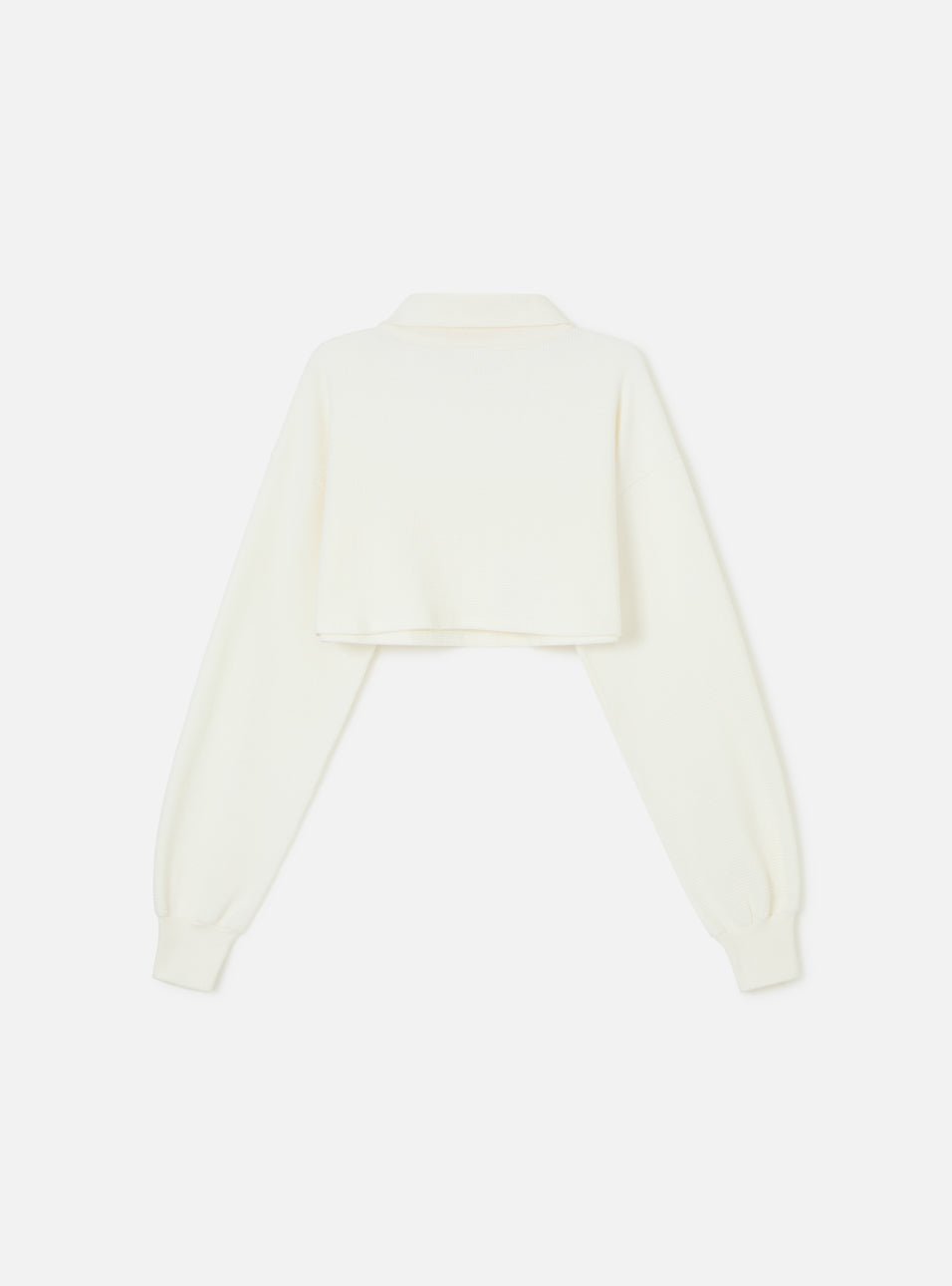 Bolero em malha waffle manga longa branco HIST, vista lateral