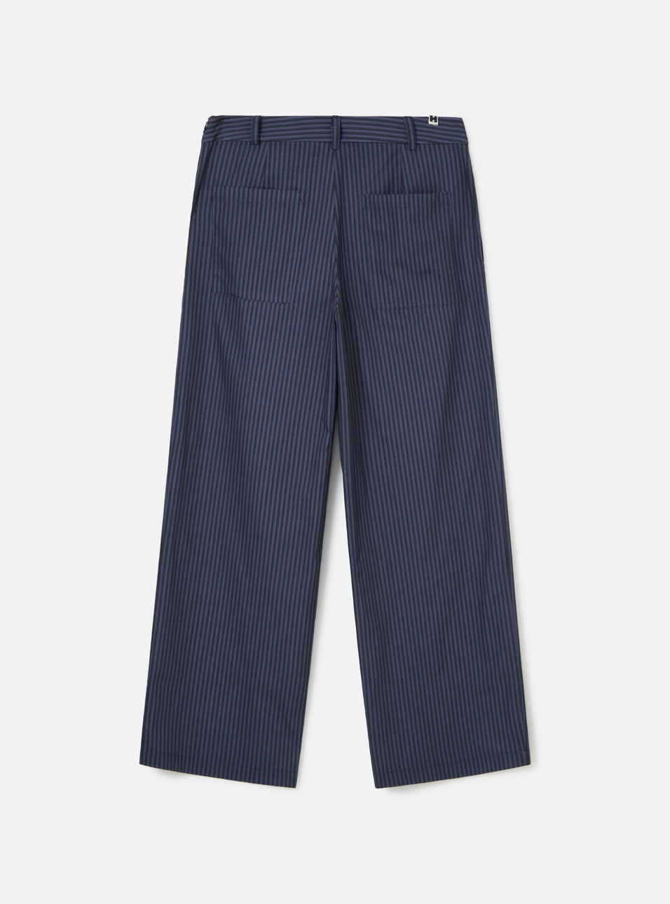 Calça Loose Fit Listrada Azul HIST, vista lateral