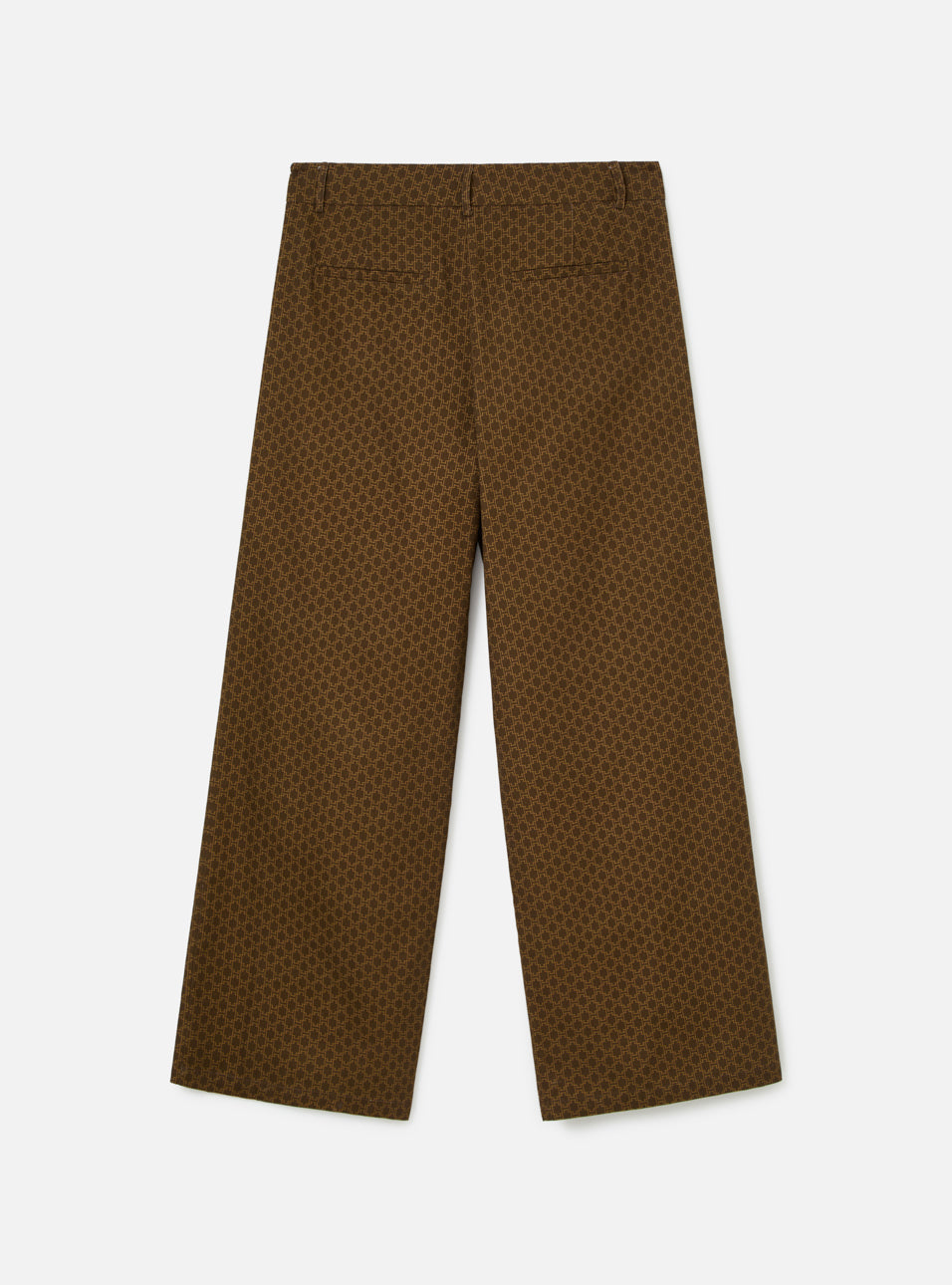 Calça Wide Leg de Sarja Estampa Monograma H HIST, vista lateral