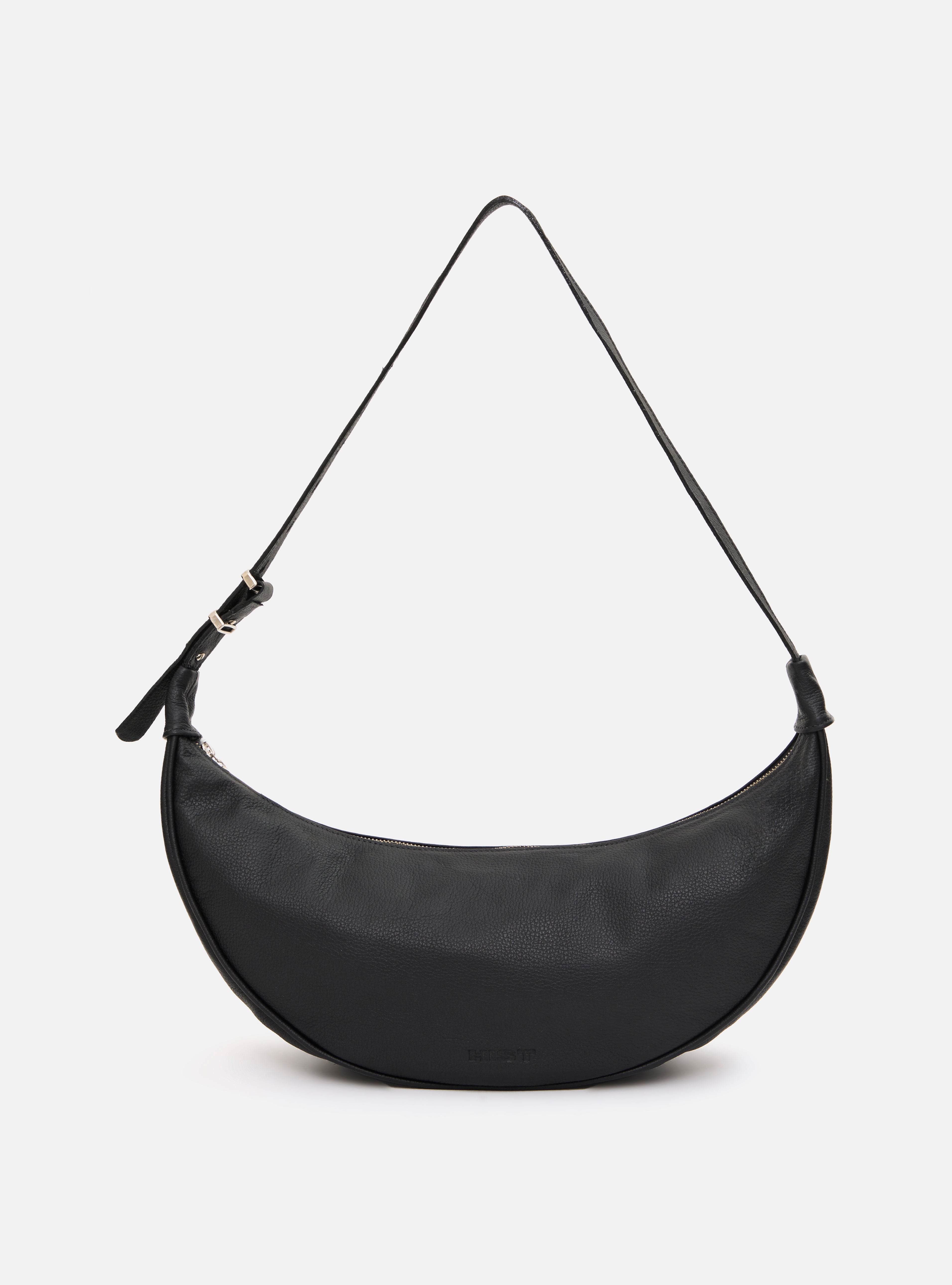 BOLSA MEIA LUA DE COURO | PRETA