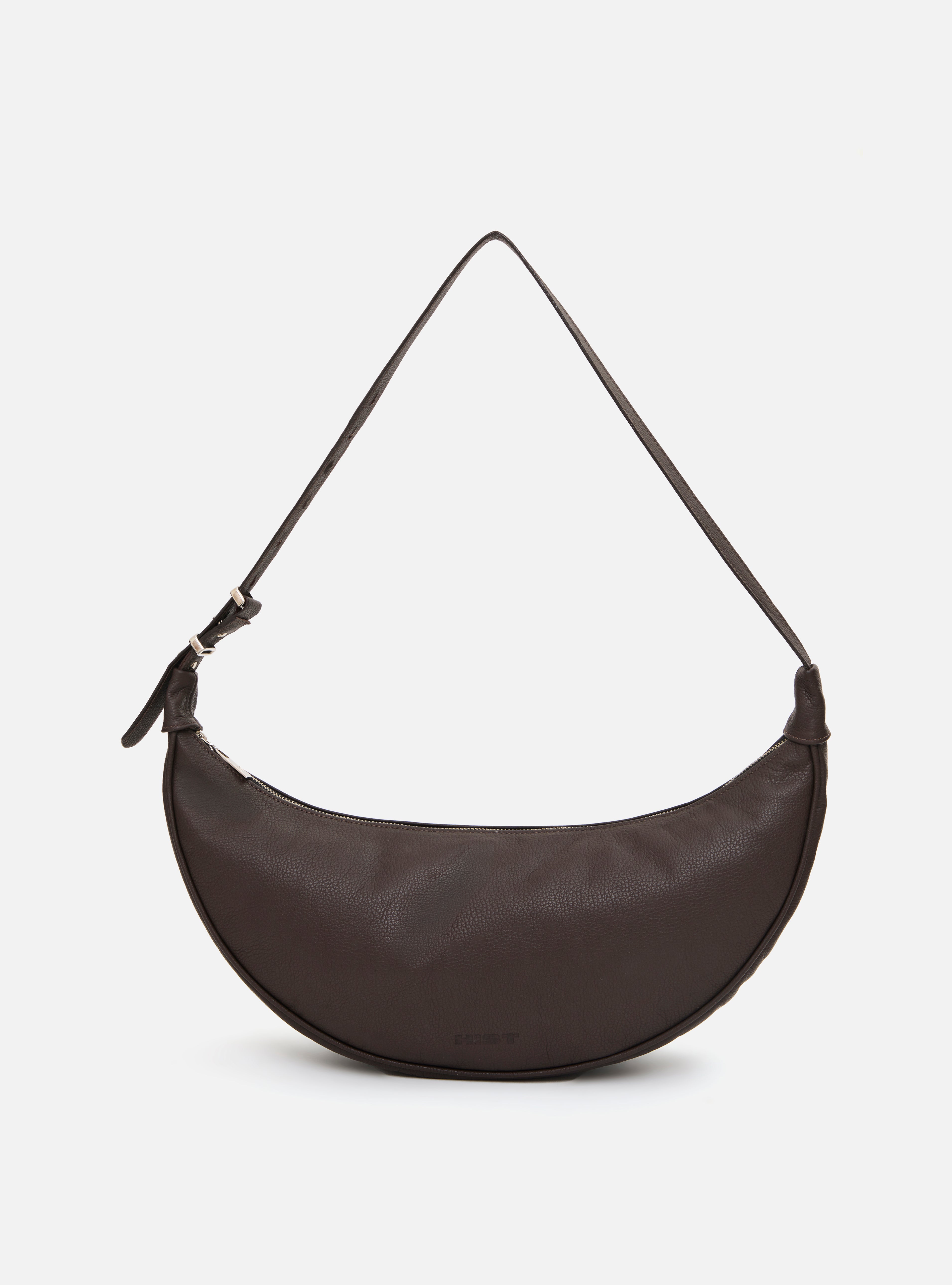 BOLSA MEIA LUA DE COURO | CAFÉ