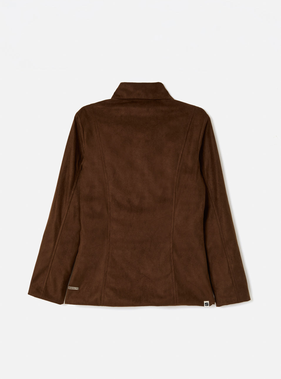 Blusa de suede manga longa marrom HIST, vista alternativa